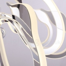 נברשת פלדה בהירה מודרנית עכשווית ניתנת לעמעום עם גוון אקרילי