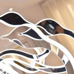 נברשת פלדה בהירה מודרנית עכשווית ניתנת לעמעום עם גוון אקרילי