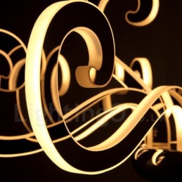 נברשת פלדה בהירה מודרנית עכשווית ניתנת לעמעום 12 עם גוון אקרילי