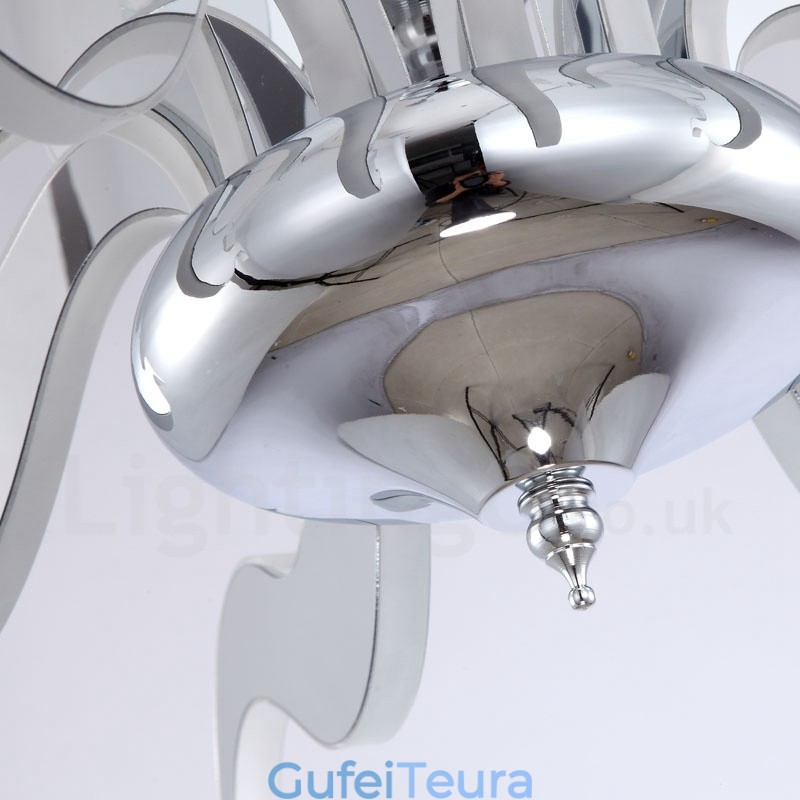 נברשת מודרנית עכשווית 12 קלה ניתנת לעמעום עם גוון אקרילי