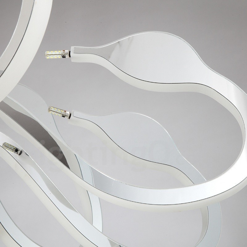 נברשת פלדה בהירה מודרנית עכשווית שניתן לעמעום עם גוון אקרילי