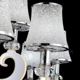 נברשת פלדה בהירה מודרנית עכשווית ניתנת לעמעום עם גוון זכוכית