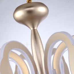 נברשת פלדה בהירה מודרנית עכשווית הניתנת לעמעום עם גוון אקרילי