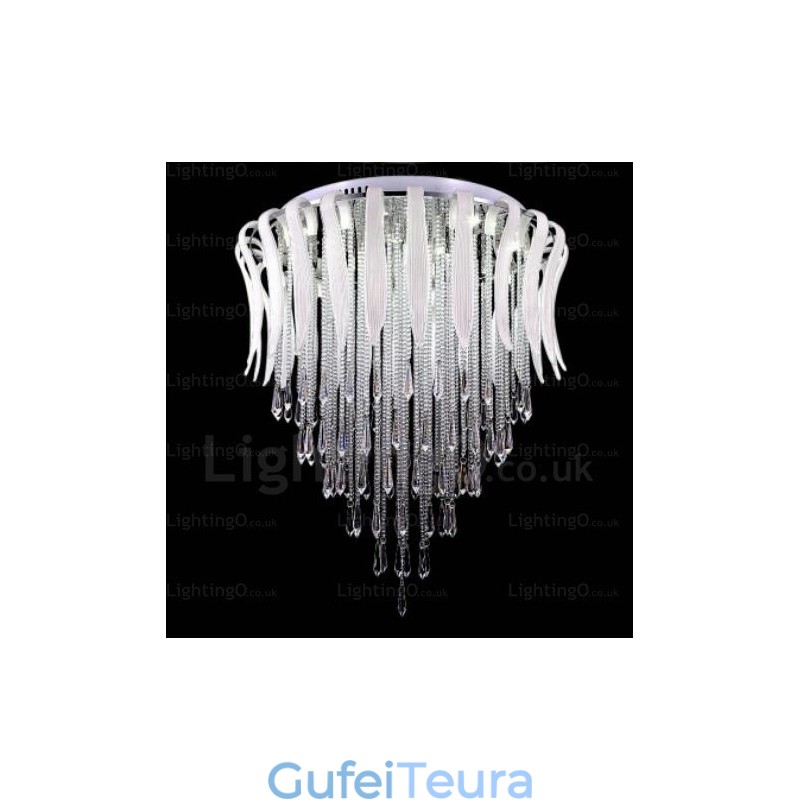 12 אורות תקרה מודרניים ועכשוויים בהירים עם גוון קריסטל