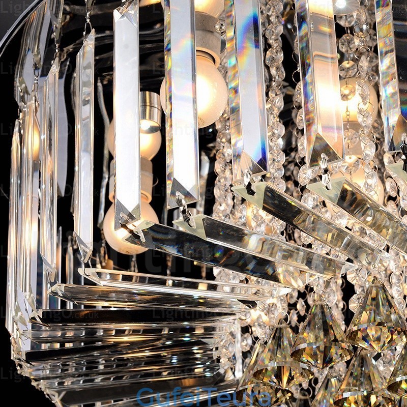 6 אורות תקרה מודרניים ועכשוויים בהירים עם גוון קריסטל