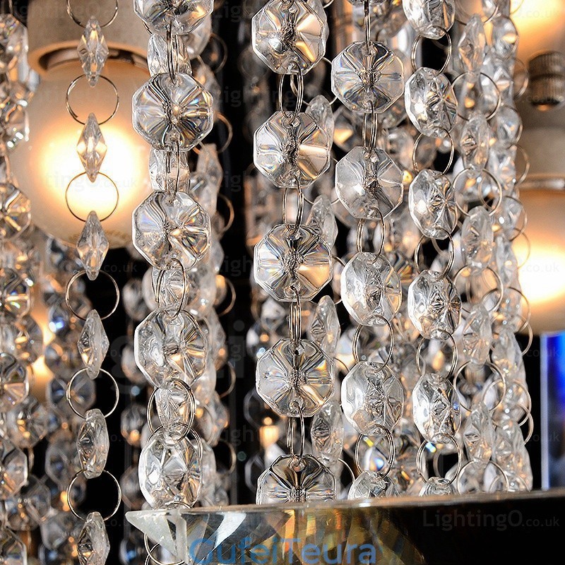 6 אורות תקרה מודרניים ועכשוויים בהירים עם גוון קריסטל