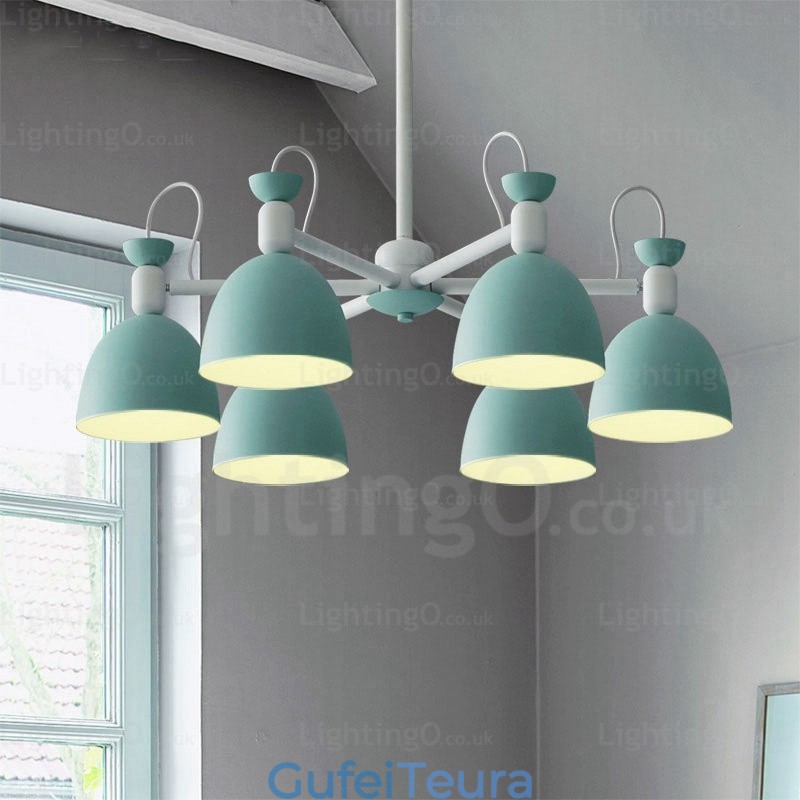 6 נברשת נורדית בהירה עם גוון מסגסוגת אלומיניום