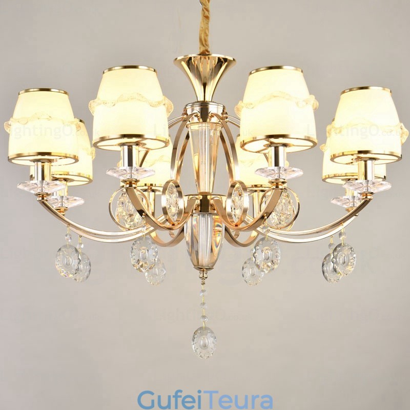 6 נברשת נורדית בהירה עם גוון זכוכית