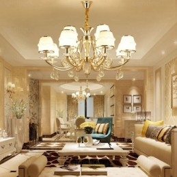 6 נברשת נורדית בהירה עם גוון זכוכית