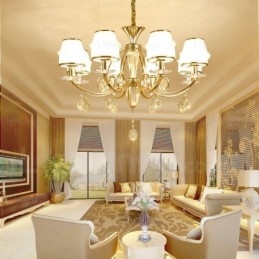 6 נברשת נורדית בהירה עם גוון זכוכית