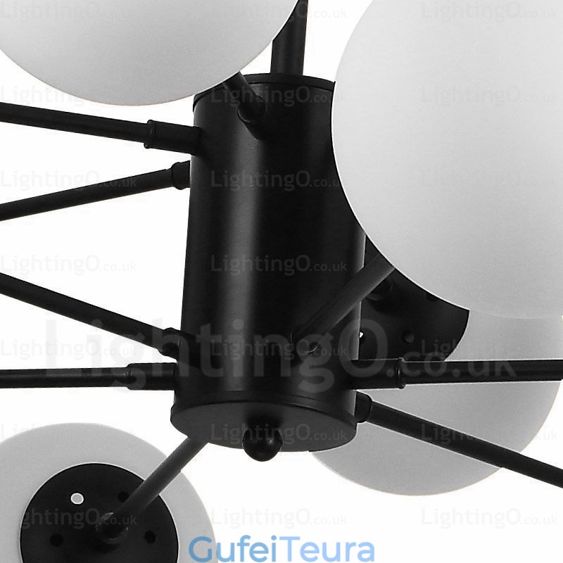 16 נברשת נורדית בהירה עם גוון זכוכית