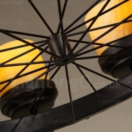 8 אור כפרי וינטג' רטרו תליון אור כפרי עם גוון זכוכית