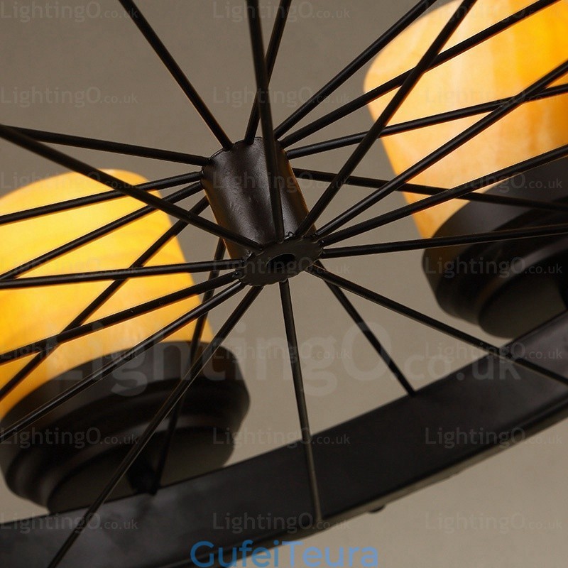 8 אור כפרי וינטג' רטרו תליון אור כפרי עם גוון זכוכית