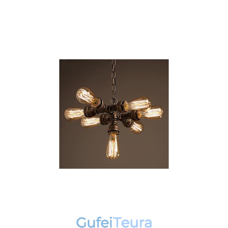 כפרי לודג' וינטג' נברשת מתכת מצופה אלקטרו