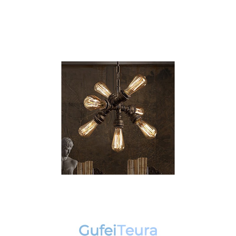 כפרי לודג' וינטג' נברשת מתכת מצופה אלקטרו