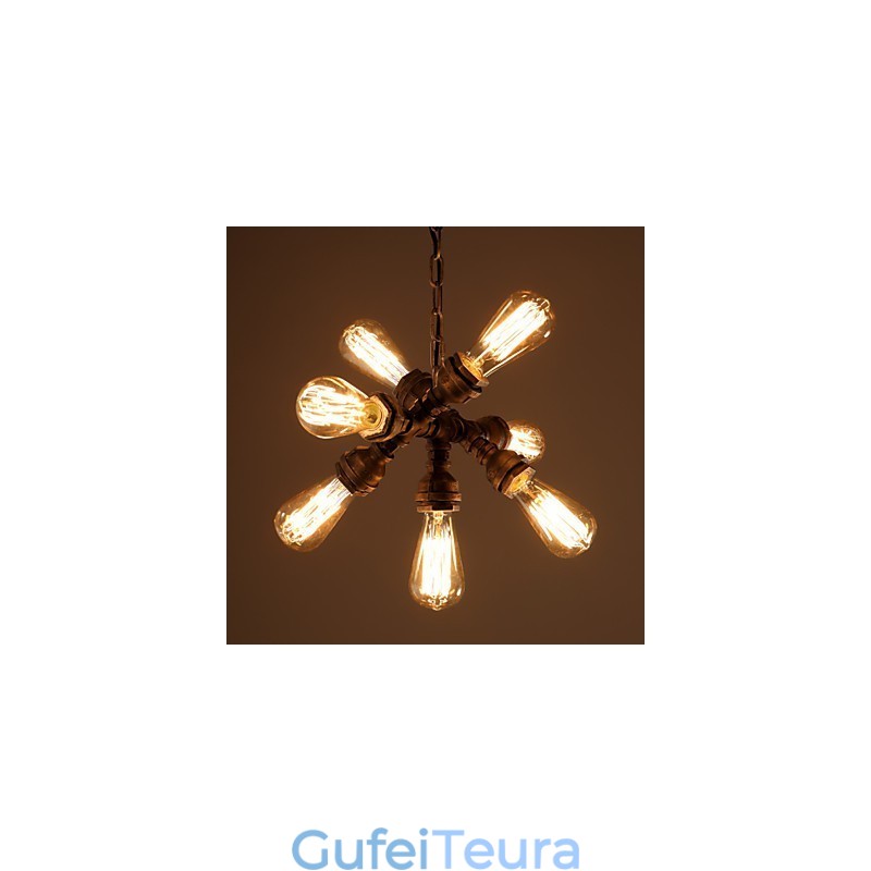 כפרי לודג' וינטג' נברשת מתכת מצופה אלקטרו