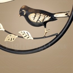 1 אור תליון כפרי כפרי כפרי עם גוון זכוכית