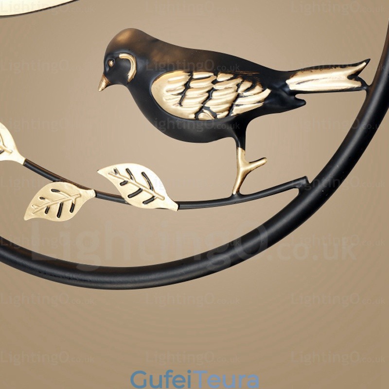 1 אור תליון כפרי כפרי כפרי עם גוון זכוכית