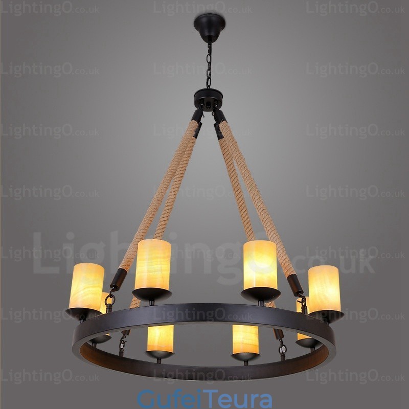 8 אור תליון וינטג' רטרו עם גוון שיש