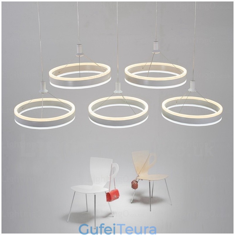 2 אור תליון מודרני מודרני עם גוון אקרילי