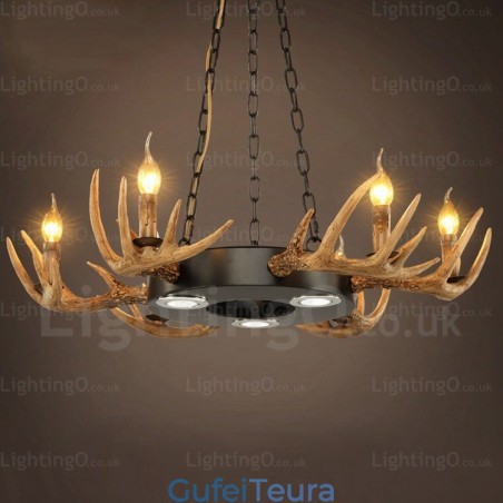 9 אור וינטג' רטרו כפרי נברשת נברשת אור תליון