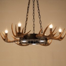 9 אור וינטג' רטרו כפרי נברשת נברשת אור תליון