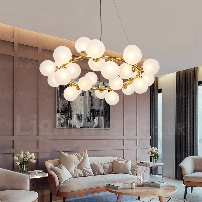 25 אור תליון נורדי עם גוון זכוכית