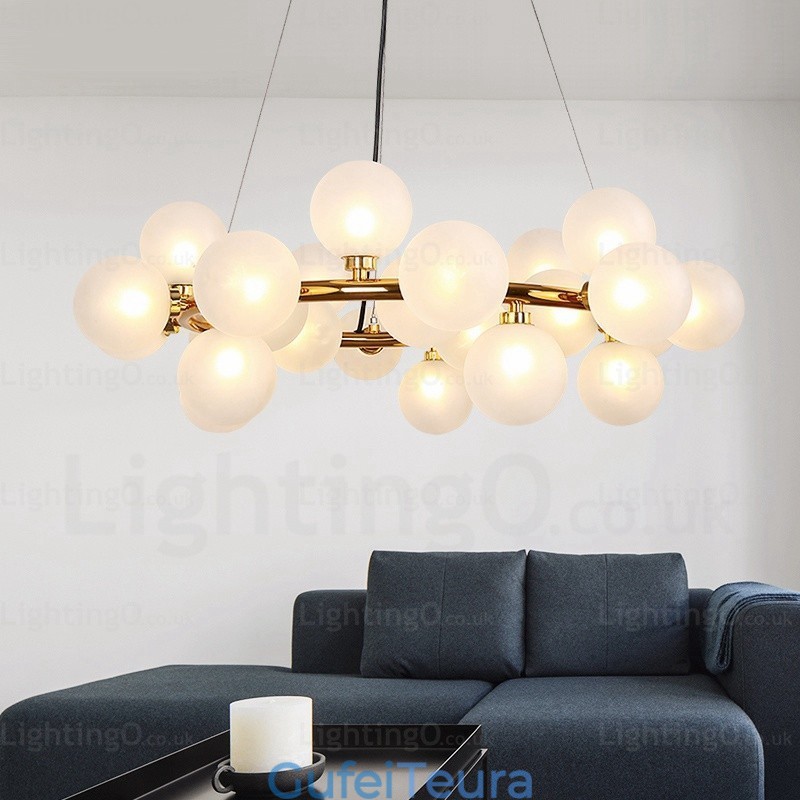 25 אור תליון נורדי עם גוון זכוכית