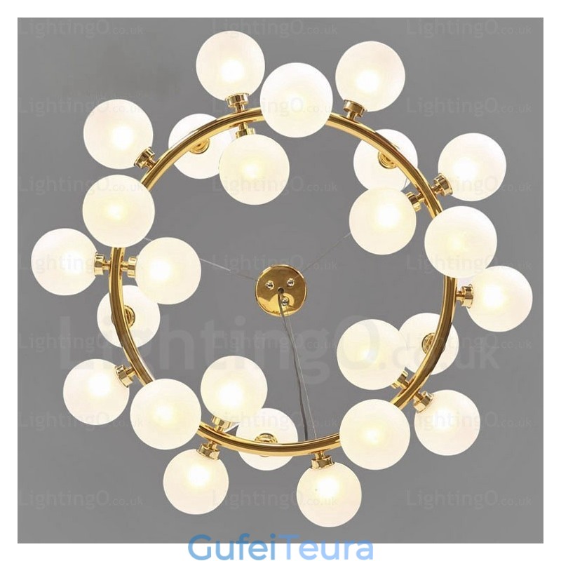 25 אור תליון נורדי עם גוון זכוכית