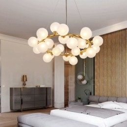 25 אור תליון נורדי עם גוון זכוכית