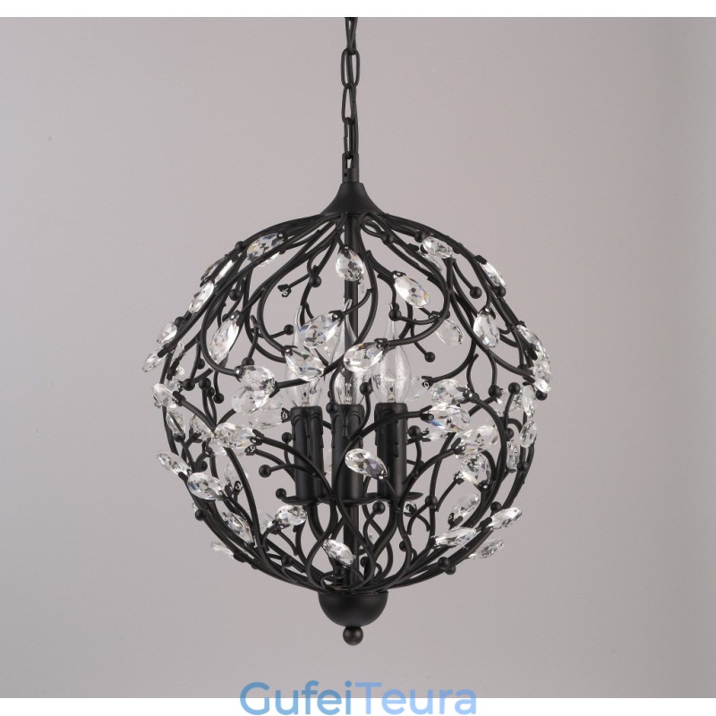 3 אור תליון קריסטל רטרו גלובוס וינטג'