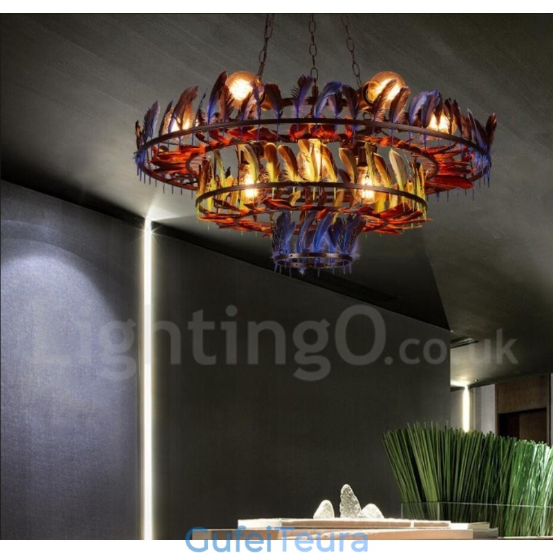 אור נברשת תליון לחנות תאורת פלדה רטרו