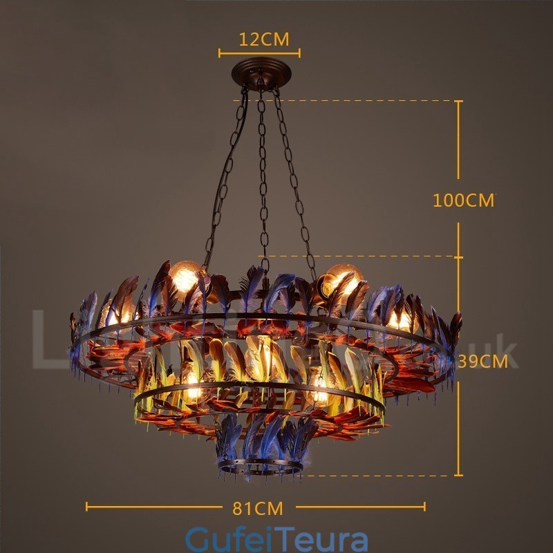 אור נברשת תליון לחנות תאורת פלדה רטרו