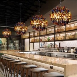 אור נברשת תליון לחנות תאורת פלדה רטרו