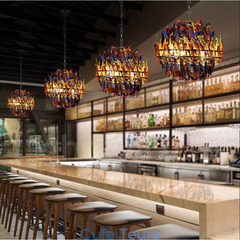 אור נברשת תליון לחנות תאורת פלדה רטרו