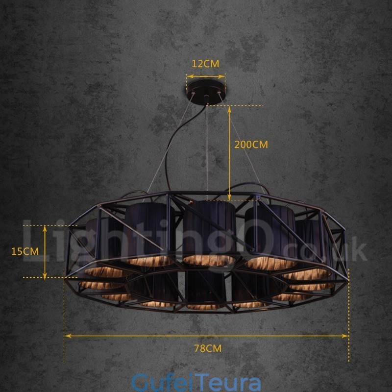 סגנון תעשייתי פלדה תאורה חנות תליון נברשת אור
