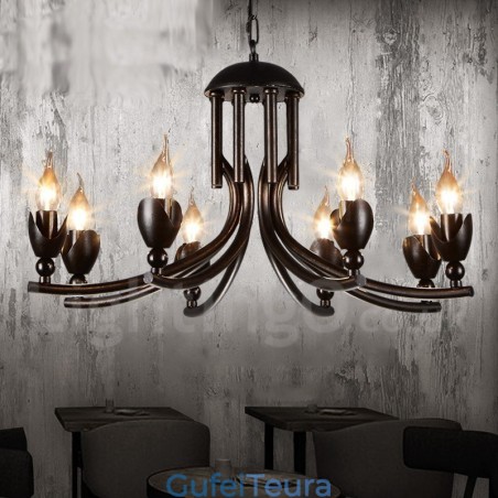 סגנון תעשייתי פלדה תאורה חנות תליון נברשת אור