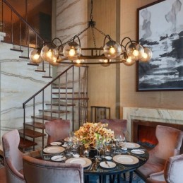 סגנון תעשייתי פלדה תאורה חנות תליון נברשת אור