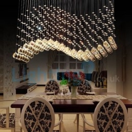 נברשת מודרנית עכשווית תליון תליון מתקן קריסטל טיפת גשם