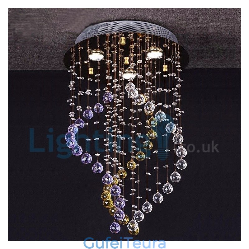 נברשת מודרנית עכשווית תליון תליון מתקן קריסטל טיפת גשם