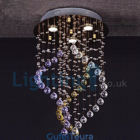 נברשת מודרנית עכשווית תליון תליון מתקן קריסטל טיפת גשם