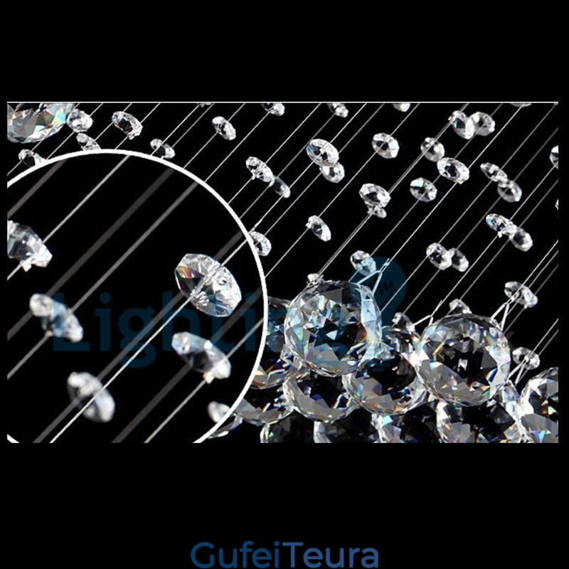 נברשת מודרנית עכשווית תליון תליון מתקן קריסטל טיפת גשם