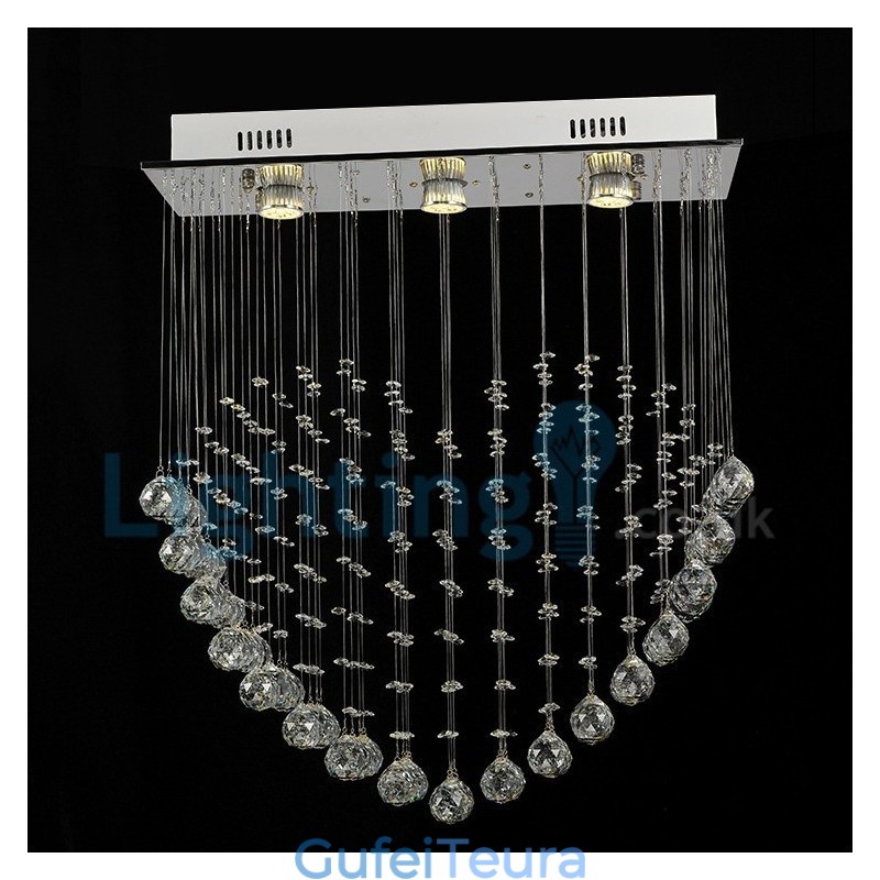 נברשת מודרנית עכשווית תליון תליון מתקן קריסטל טיפת גשם