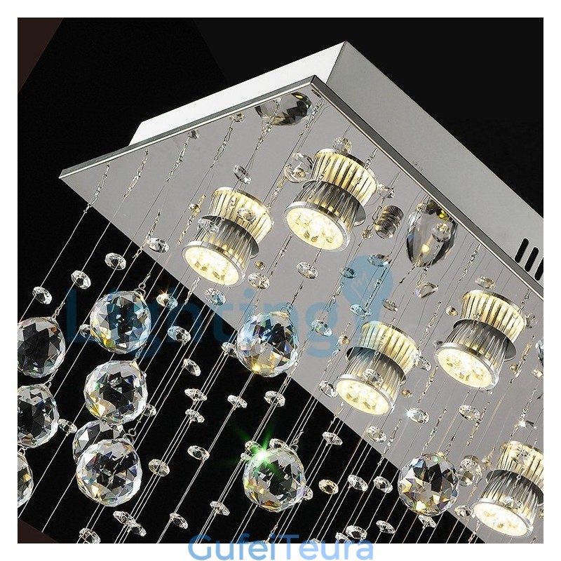 נברשת מודרנית עכשווית תליון תליון מתקן קריסטל טיפת גשם