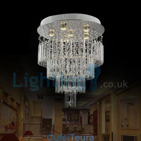 נברשת מודרנית עכשווית תליון תליון מתקן קריסטל טיפת גשם