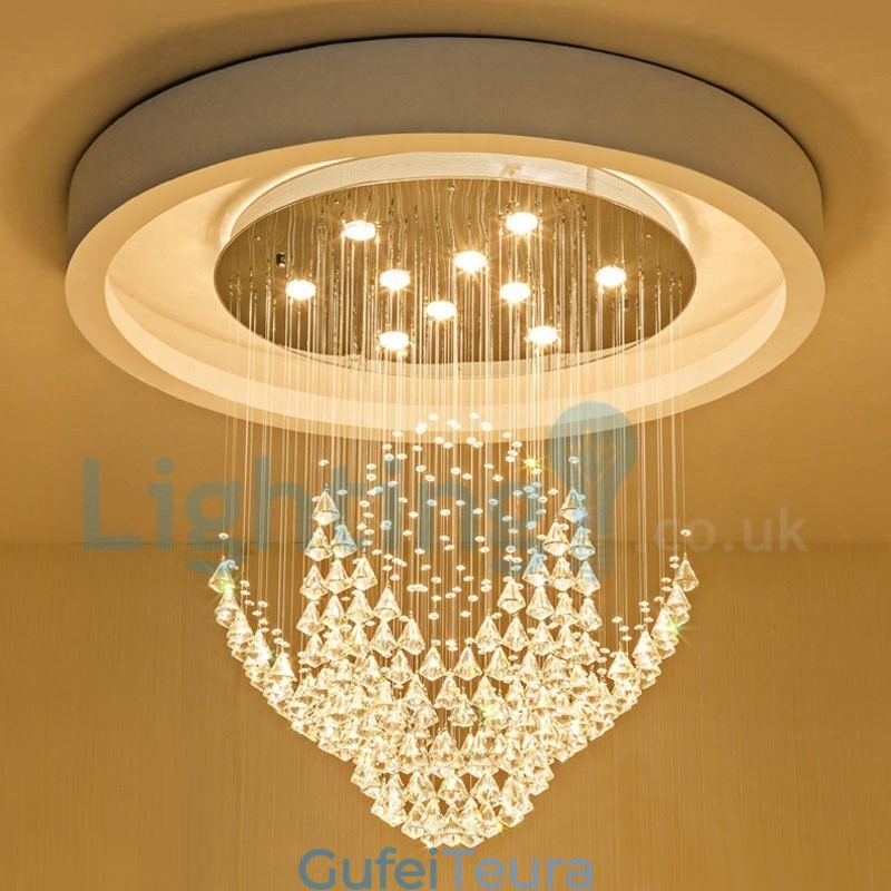 נברשת מודרנית עכשווית תליון תליון מתקן קריסטל טיפת גשם