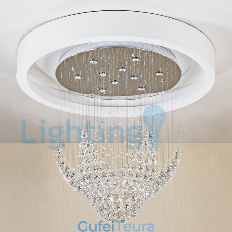 נברשת מודרנית עכשווית תליון תליון מתקן קריסטל טיפת גשם