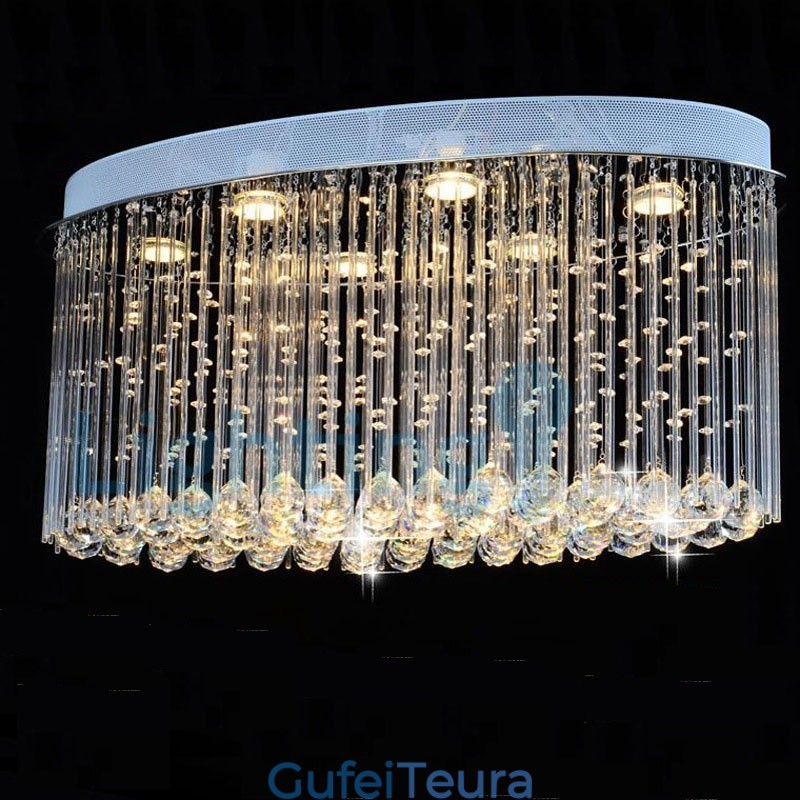 נברשת מודרנית עכשווית תליון תליון מתקן קריסטל טיפת גשם