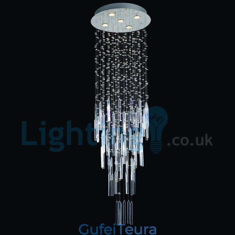 נברשת מודרנית עכשווית תליון תליון מתקן קריסטל טיפת גשם