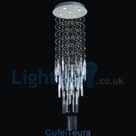 נברשת מודרנית עכשווית תליון תליון מתקן קריסטל טיפת גשם